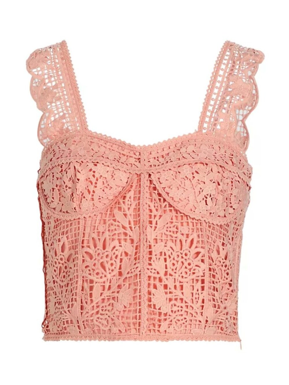 NWT FARM Rio Light Pink Guipure Lace Corset Top & Tiered Maxi Skirt Set S - Picture 13 of 16